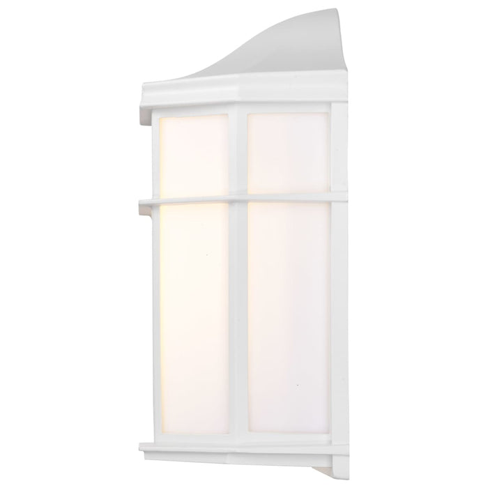 Wall Lantern Nuvo 60-537 1 Light - 10 in. - Cage Lantern Wall Fixture - Die Cast - Linen Acrylic Lens - White Finish Nuvo