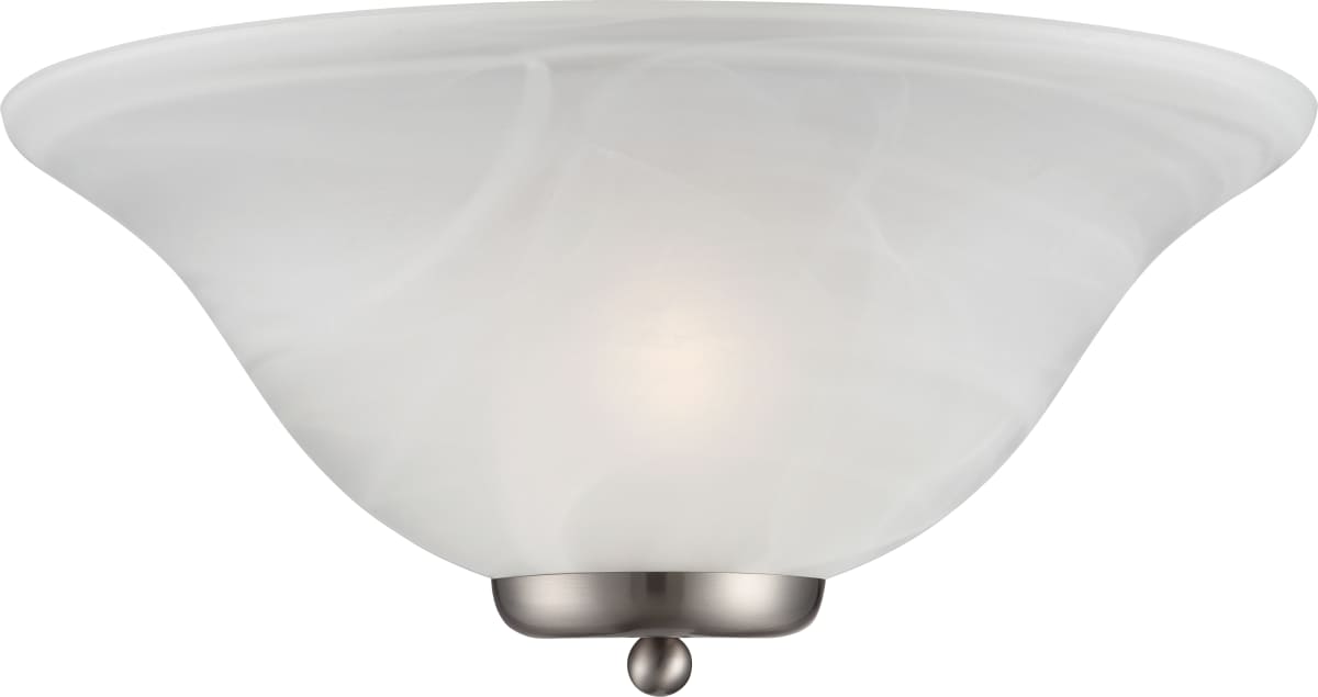Sconce Nuvo 60-5381 Ballerina - 1 Light - Wall Sconce - Brushed Nickel with Alabaster Glass Nuvo