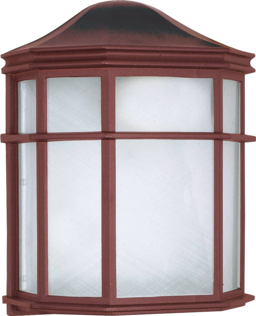 Wall Lantern Nuvo 60-538 1 Light - 10 in. - Cage Lantern Wall Fixture - Die Cast - Linen Acrylic Lens - Old Bronze Finish Nuvo