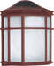 Wall Lantern Nuvo 60-538 1 Light - 10 in. - Cage Lantern Wall Fixture - Die Cast - Linen Acrylic Lens - Old Bronze Finish Nuvo