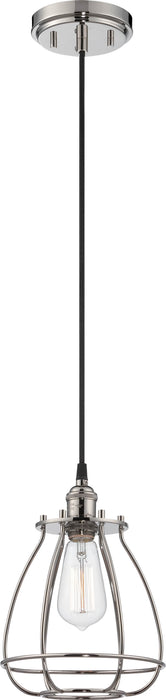 Pendant Nuvo 60-5401 Vintage - 1 Light - Caged Pendant - Vintage Lamp Included - Polished Nickel Finish Nuvo