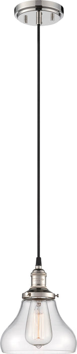 Pendant Nuvo 60-5403 Vintage - 1 Light - Pendant with Clear Glass - Vintage Lamp Included - Polished Nickel Finish Nuvo