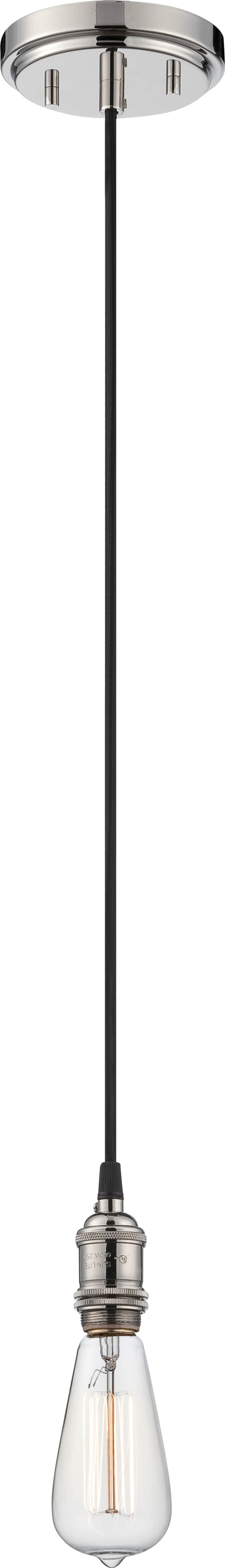 Pendant Nuvo 60-5405 Vintage - 1 Light - Pendant - Vintage Lamp Included - Polished Nickel Finish Nuvo