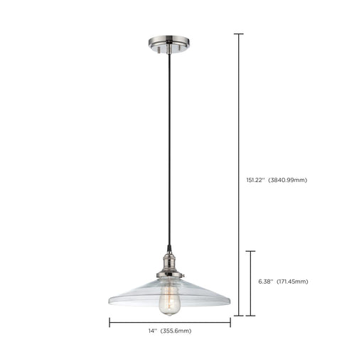 Pendant Nuvo 60-5408 Vintage - 1 Light - Pendant with Clear Glass - Vintage Lamp Included - Polished Nickel Finish Nuvo