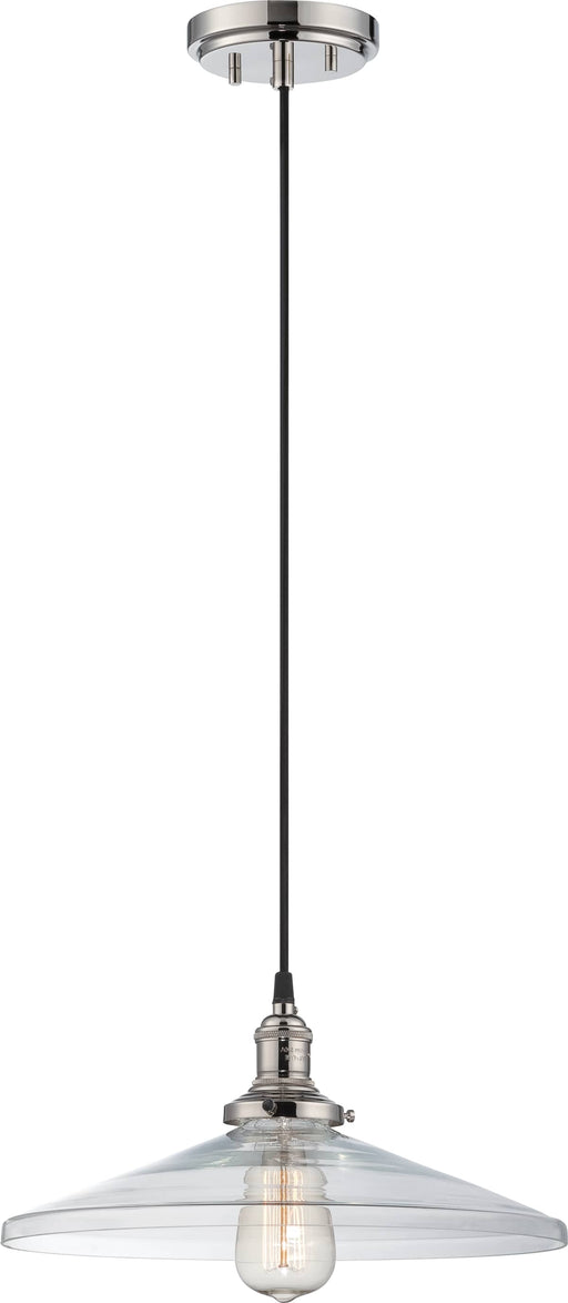 Pendant Nuvo 60-5408 Vintage - 1 Light - Pendant with Clear Glass - Vintage Lamp Included - Polished Nickel Finish Nuvo