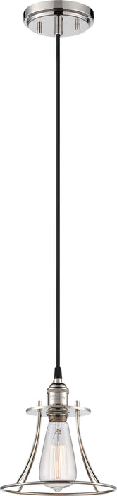 Pendant Nuvo 60-5411 Vintage - 1 Light - Caged Pendant - Vintage Lamp Included - Polished Nickel Finish Nuvo