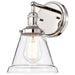 Sconce Nuvo 60-5412 Vintage - 1 Light - Sconce with Clear Glass - Vintage Lamp Included - Polished Nickel Finish Nuvo