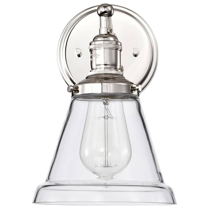 Sconce Nuvo 60-5412 Vintage - 1 Light - Sconce with Clear Glass - Vintage Lamp Included - Polished Nickel Finish Nuvo
