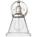 Sconce Nuvo 60-5412 Vintage - 1 Light - Sconce with Clear Glass - Vintage Lamp Included - Polished Nickel Finish Nuvo