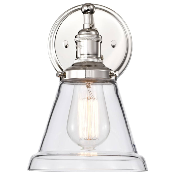 Sconce Nuvo 60-5412 Vintage - 1 Light - Sconce with Clear Glass - Vintage Lamp Included - Polished Nickel Finish Nuvo