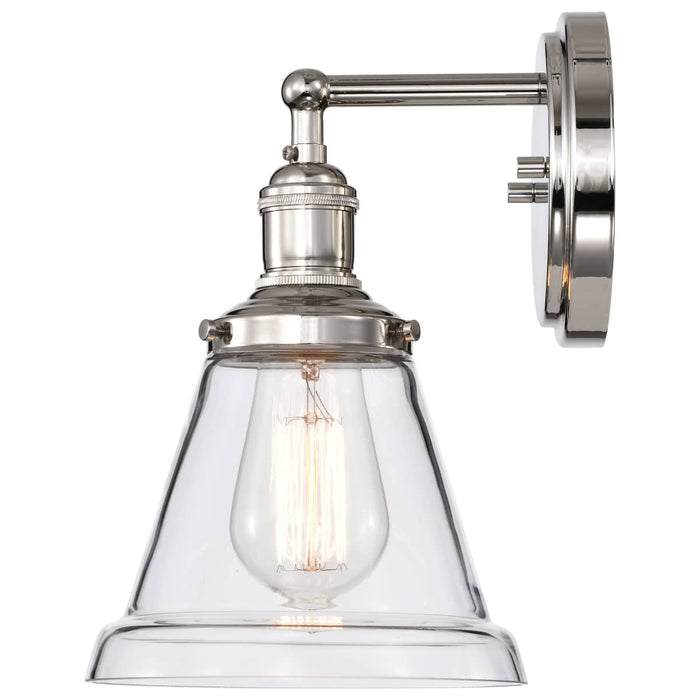 Sconce Nuvo 60-5412 Vintage - 1 Light - Sconce with Clear Glass - Vintage Lamp Included - Polished Nickel Finish Nuvo
