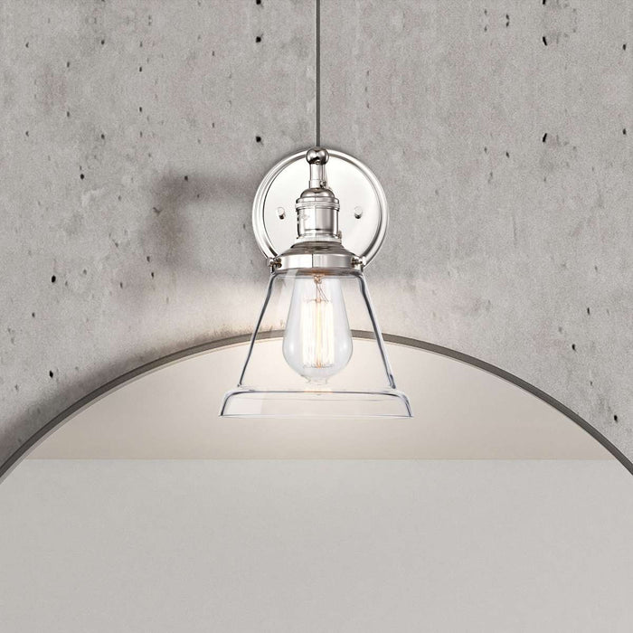 Sconce Nuvo 60-5412 Vintage - 1 Light - Sconce with Clear Glass - Vintage Lamp Included - Polished Nickel Finish Nuvo