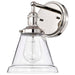 Sconce Nuvo 60-5412 Vintage - 1 Light - Sconce with Clear Glass - Vintage Lamp Included - Polished Nickel Finish Nuvo