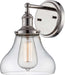 Sconce Nuvo 60-5413 Vintage - 1 Light - Sconce with Clear Glass - Vintage Lamp Included - Polished Nickel Finish Nuvo