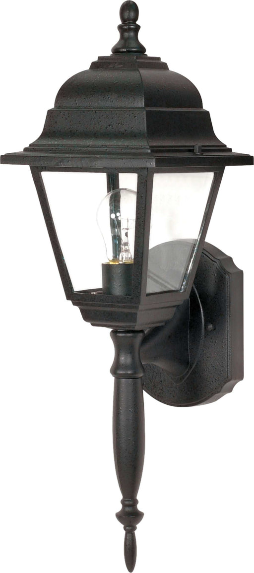 Wall Lantern Nuvo 60-542 Briton - 1 Light - 18 in. - Wall Lantern with Clear Seed Glass - Textured Black Finish Nuvo