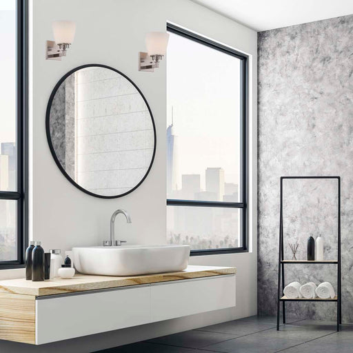 Vanity Nuvo 60-5451 Mobili - 1 Light - Vanity Fixture with Satin White Glass - Brushed Nickel Finish Nuvo