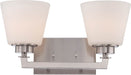 Vanity Nuvo 60-5452 Mobili - 2 Light - Vanity Fixture with Satin White Glass - Brushed Nickel Finish Nuvo