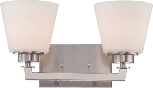 Vanity Nuvo 60-5452 Mobili - 2 Light - Vanity Fixture with Satin White Glass - Brushed Nickel Finish Nuvo