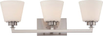 Vanity Nuvo 60-5453 Mobili - 3 Light - Vanity Fixture with Satin White Glass - Brushed Nickel Finish Nuvo