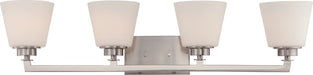 Vanity Nuvo 60-5454 Mobili - 4 Light - Vanity Fixture with Satin White Glass - Brushed Nickel Finish Nuvo