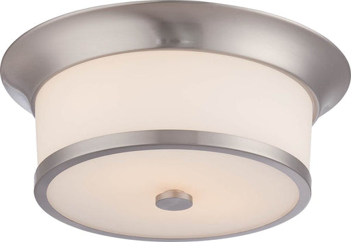 Flush Mount Nuvo 60-5460 Mobili - 2 Light - Flush Fixture with Satin White Glass - Brushed Nickel Finish Nuvo