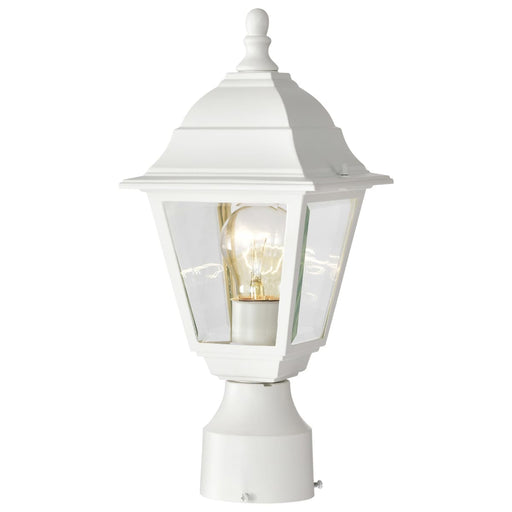 Post Lantern Nuvo 60-546 Briton - 1 Light - 14 in. - Post Lantern with Clear Glass - White Finish Nuvo