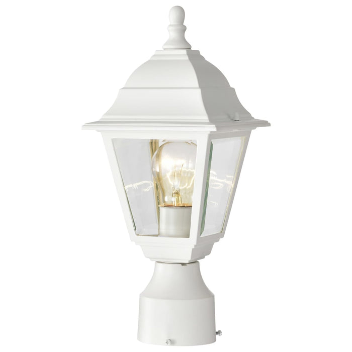 Post Lantern Nuvo 60-546 Briton - 1 Light - 14 in. - Post Lantern with Clear Glass - White Finish Nuvo
