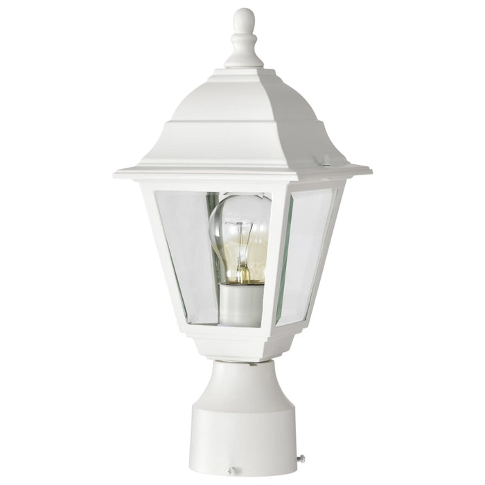 Post Lantern Nuvo 60-546 Briton - 1 Light - 14 in. - Post Lantern with Clear Glass - White Finish Nuvo