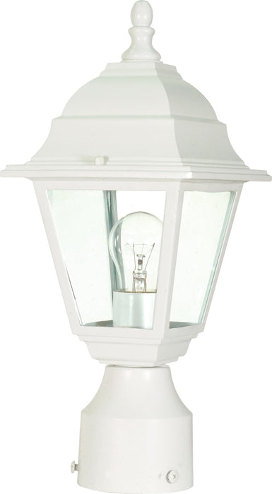 Post Lantern Nuvo 60-546 Briton - 1 Light - 14 in. - Post Lantern with Clear Glass - White Finish Nuvo
