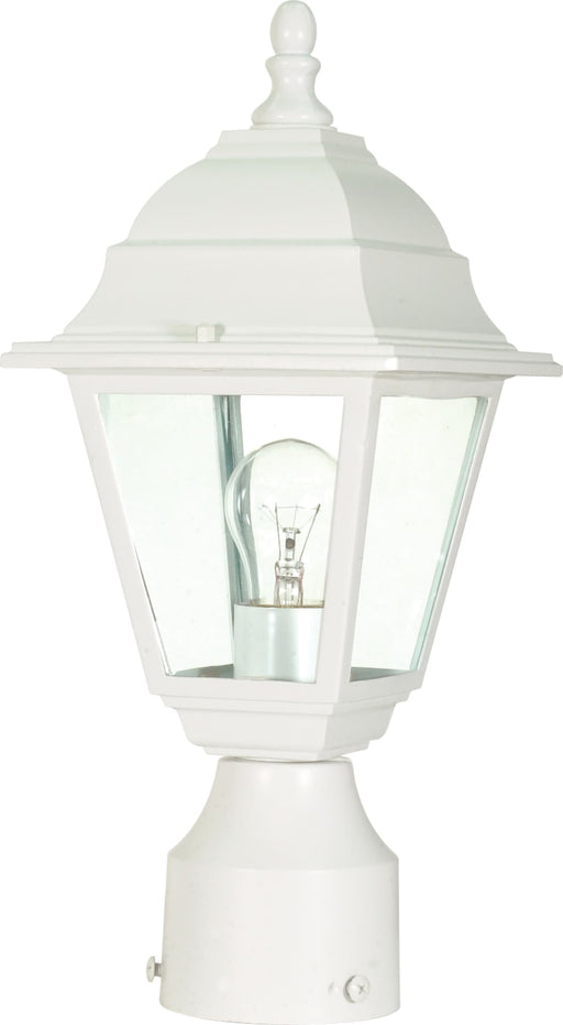 Post Lantern Nuvo 60-546 Briton - 1 Light - 14 in. - Post Lantern with Clear Glass - White Finish Nuvo