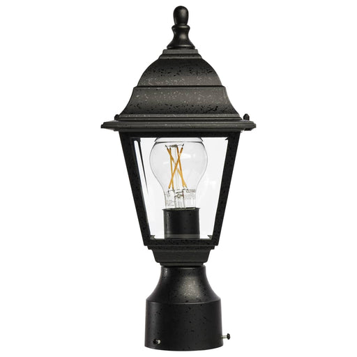 Post Lantern Nuvo 60-548 Briton - 1 Light - 14 in. - Post Lantern with Clear Glass - Textured Black Finish Nuvo