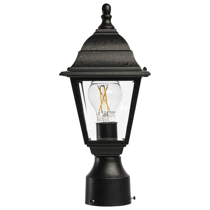 Post Lantern Nuvo 60-548 Briton - 1 Light - 14 in. - Post Lantern with Clear Glass - Textured Black Finish Nuvo