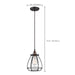 Pendant Nuvo 60-5501 Vintage - 1 Light - Caged Pendant - Vintage Lamp Included - Rustic Bronze Finish Nuvo