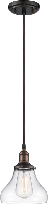 Pendant Nuvo 60-5503 Vintage - 1 Light - Pendant with Clear Glass - Vintage Lamp Included - Rustic Bronze Finish Nuvo