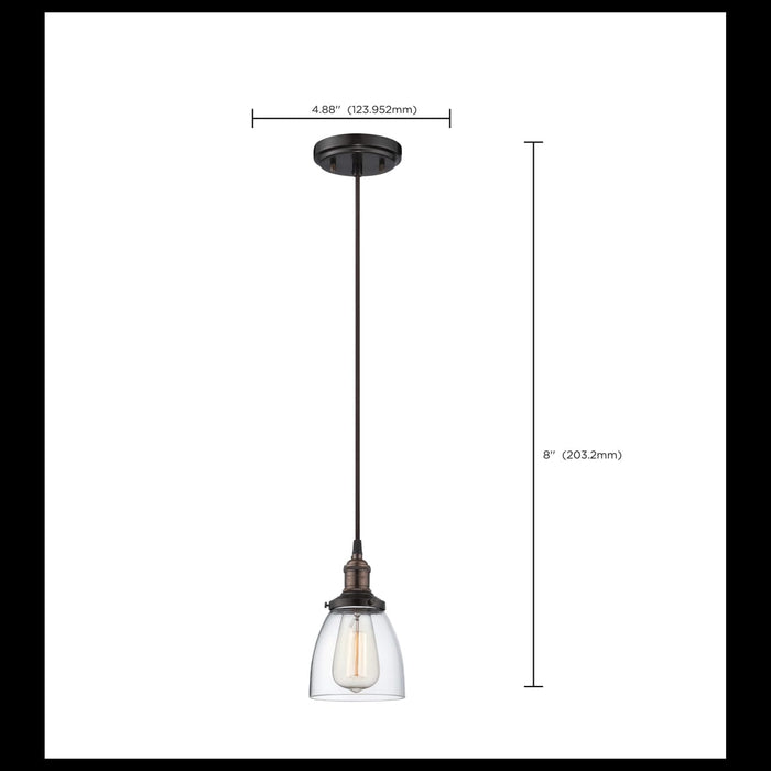 Pendant Nuvo 60-5505 Vintage - 1 Light - Pendant - Vintage Lamp Included - Rustic Bronze Finish Nuvo