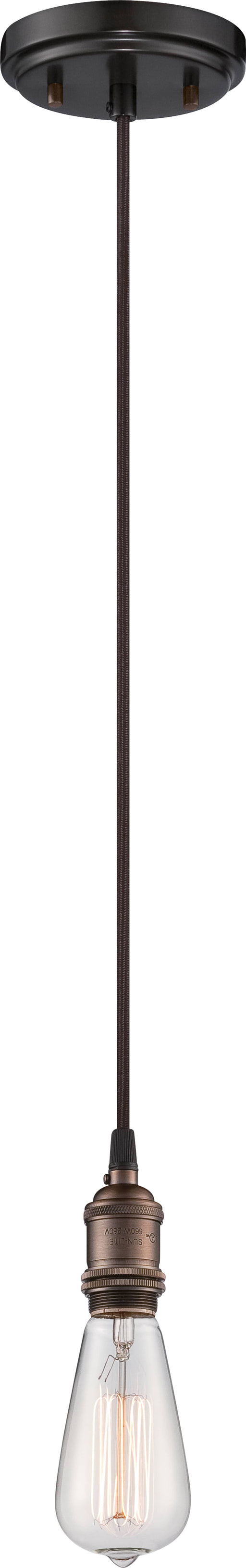 Pendant Nuvo 60-5505 Vintage - 1 Light - Pendant - Vintage Lamp Included - Rustic Bronze Finish Nuvo