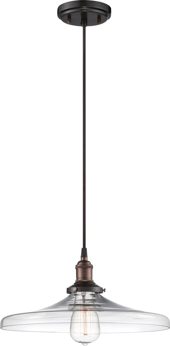 Pendant Nuvo 60-5507 Vintage - 1 Light - Pendant with Clear Glass - Vintage Lamp Included - Rustic Bronze Finish Nuvo