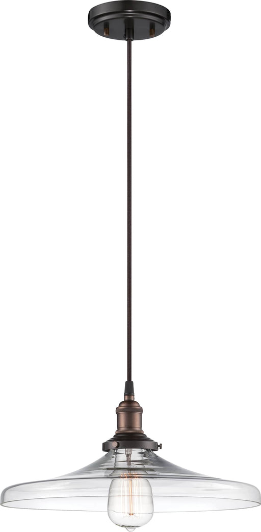 Pendant Nuvo 60-5507 Vintage - 1 Light - Pendant with Clear Glass - Vintage Lamp Included - Rustic Bronze Finish Nuvo