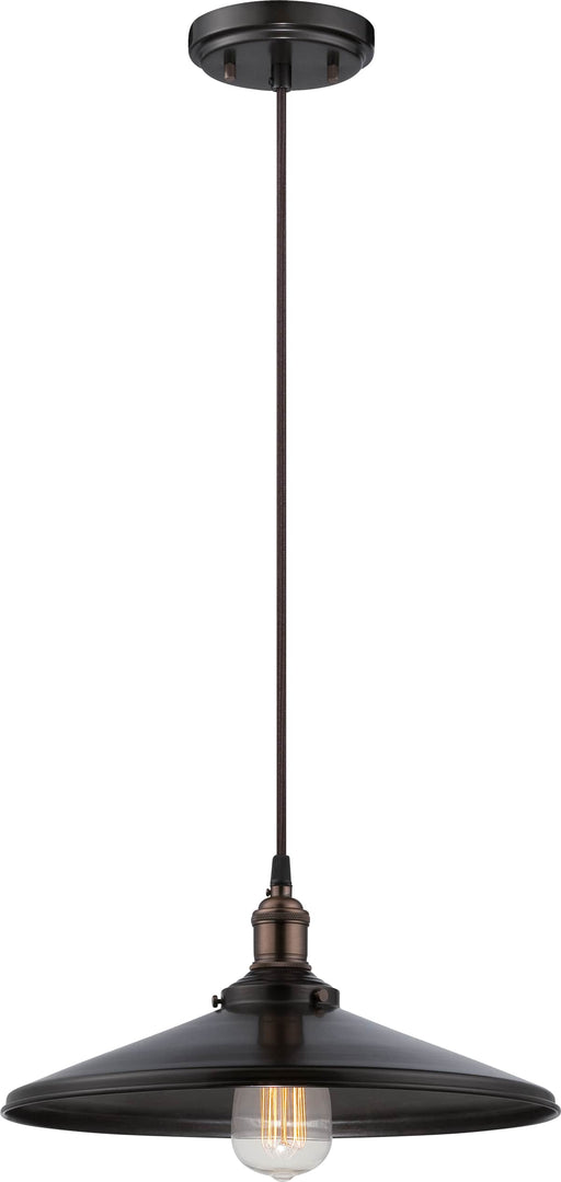 Pendant Nuvo 60-5509 Vintage - 1 Light - Pendant with Matching Shade - Vintage Lamp Included - Rustic Bronze Finish Nuvo