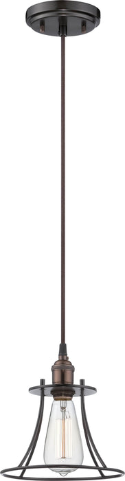 Pendant Nuvo 60-5511 Vintage - 1 Light - Caged Pendant - Vintage Lamp Included - Rustic Bronze Finish Nuvo