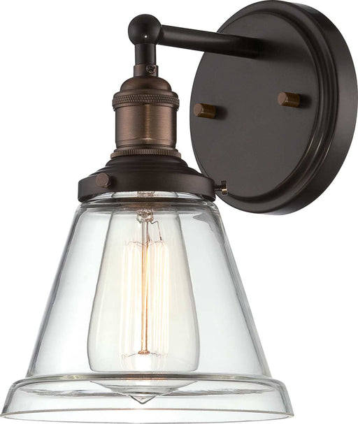 Sconce Nuvo 60-5512 Vintage - 1 Light - Sconce with Clear Glass - Vintage Lamp Included - Rustic Bronze Finish Nuvo