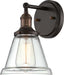 Sconce Nuvo 60-5512 Vintage - 1 Light - Sconce with Clear Glass - Vintage Lamp Included - Rustic Bronze Finish Nuvo