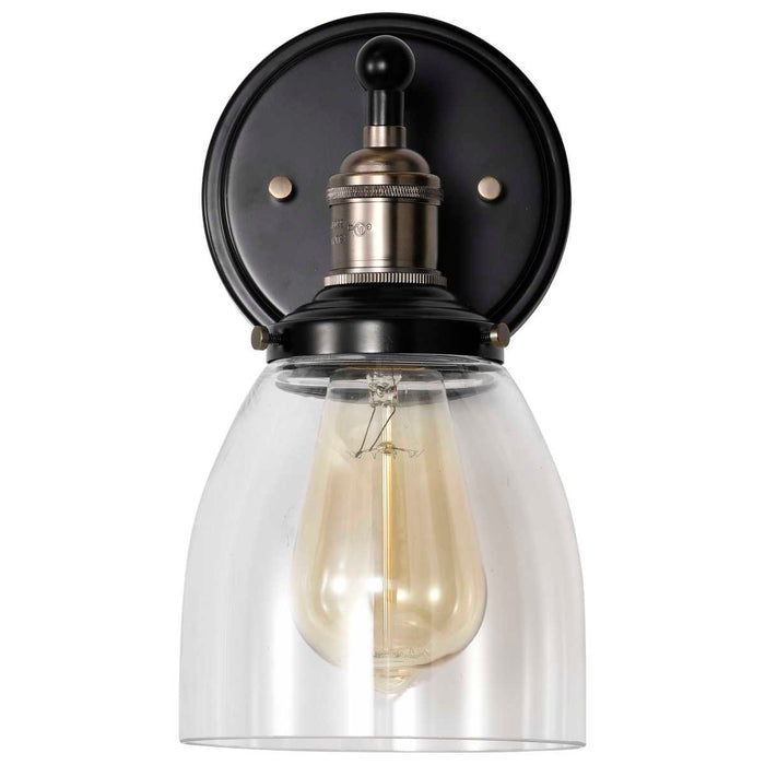 Sconce Nuvo 60-5514 Vintage - 1 Light - Sconce with Clear Glass - Vintage Lamp Included - Rustic Bronze Finish Nuvo