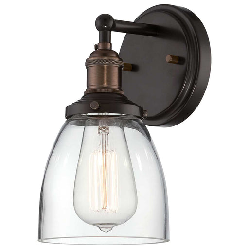 Sconce Nuvo 60-5514 Vintage - 1 Light - Sconce with Clear Glass - Vintage Lamp Included - Rustic Bronze Finish Nuvo