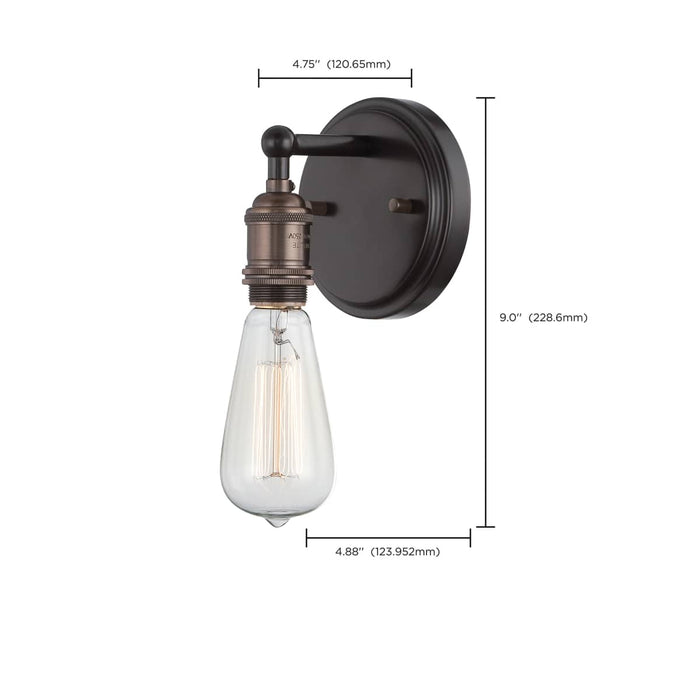 Sconce Nuvo 60-5515 Vintage - 1 Light - Sconce - Vintage Lamp Included - Rustic Bronze Finish Nuvo