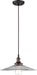 Pendant Nuvo 60-5516 Vintage - 1 Light - Pendant with Clear Ribbed Glass - Vintage Lamp Included - Rustic Bronze Finish Nuvo
