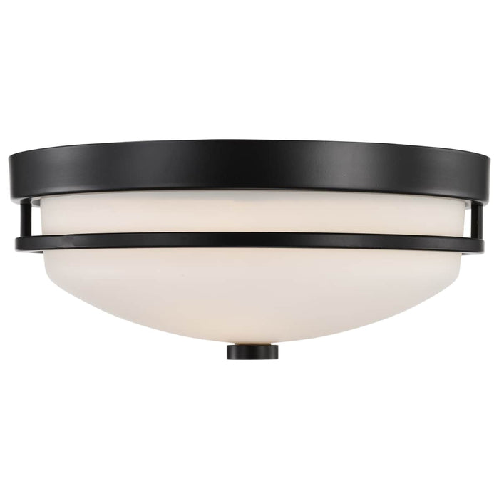 Flush Mount Nuvo 60-5586 Neval - 2 Light - Flush Fixture with Satin White Glass - Sudbury Bronze Finish Nuvo