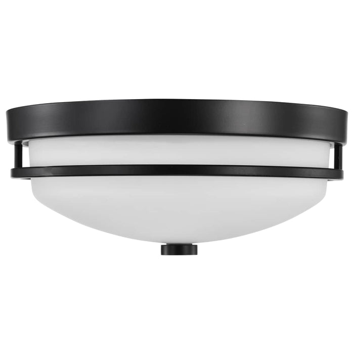 Flush Mount Nuvo 60-5586 Neval - 2 Light - Flush Fixture with Satin White Glass - Sudbury Bronze Finish Nuvo