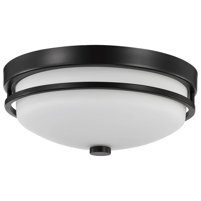 Flush Mount Nuvo 60-5586 Neval - 2 Light - Flush Fixture with Satin White Glass - Sudbury Bronze Finish Nuvo