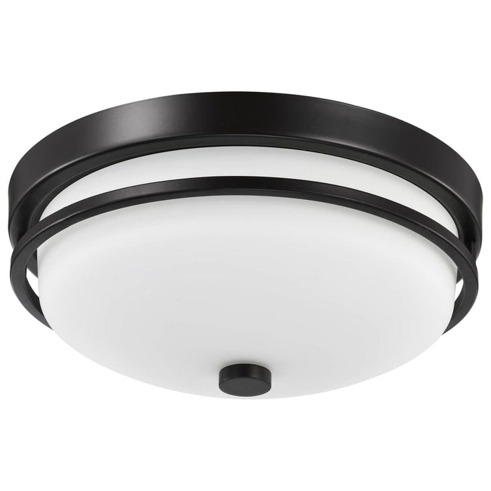 Flush Mount Nuvo 60-5586 Neval - 2 Light - Flush Fixture with Satin White Glass - Sudbury Bronze Finish Nuvo